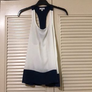 T Strap low back color block tank top